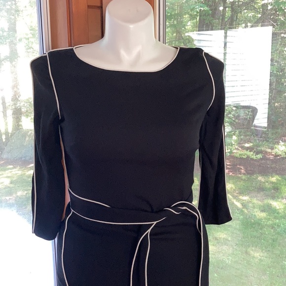 Boden Black and White Piped Stripe Kelly Dress - Picture 3 of 8